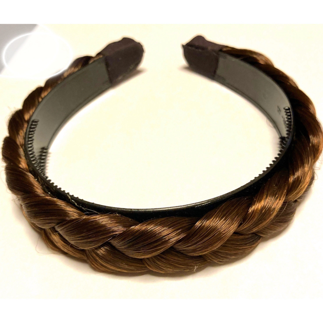 三つ編みカチューシャ　明るいブラウン　 レディースのヘアアクセサリー(カチューシャ)の商品写真