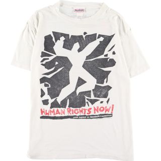 リーボック(Reebok)の古着 80年代 リーボック Reebok HUMAN RIGHTS NOW! 両面プリント プリントTシャツ USA製 メンズL ヴィンテージ /eaa337465(Tシャツ/カットソー(半袖/袖なし))