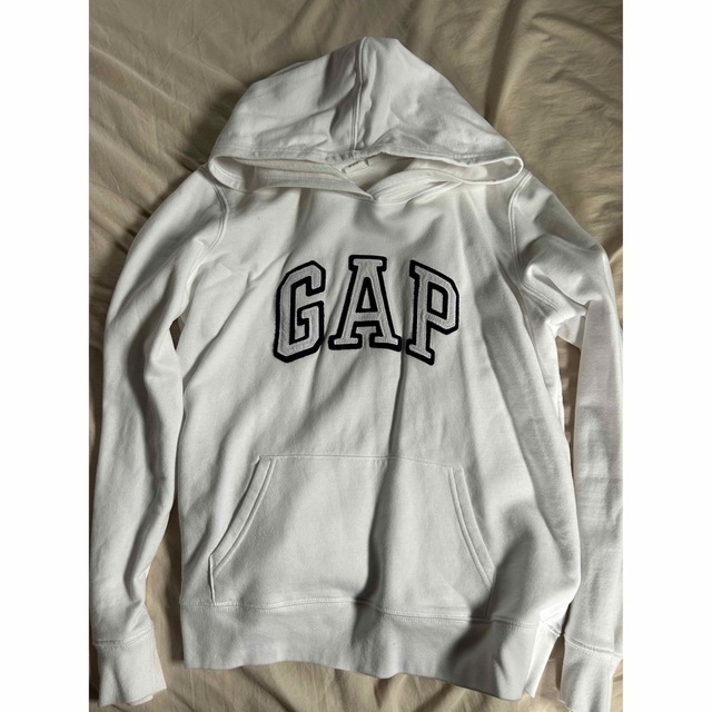 GAP ギャップ　パーカー　白　デカロゴ　　レディース　L A3