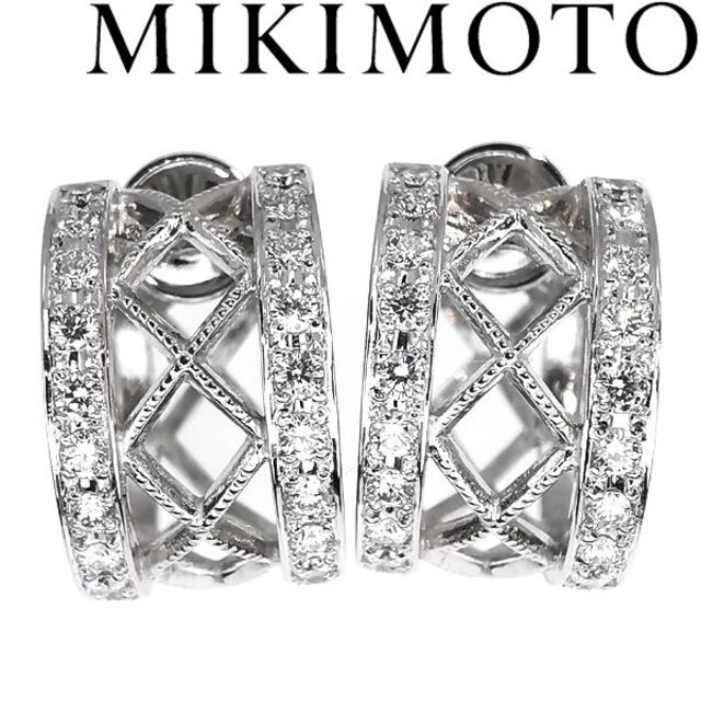 ミキモト MIKIMOTO K18 ダイヤモンド イヤリング 0.36ctsanta141287-GJ