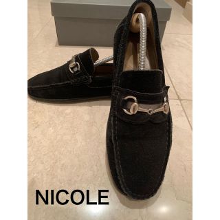 ニコル(NICOLE)の【美品】NICOLE ニコル スエードビットローファー黒25㎝(ドレス/ビジネス)