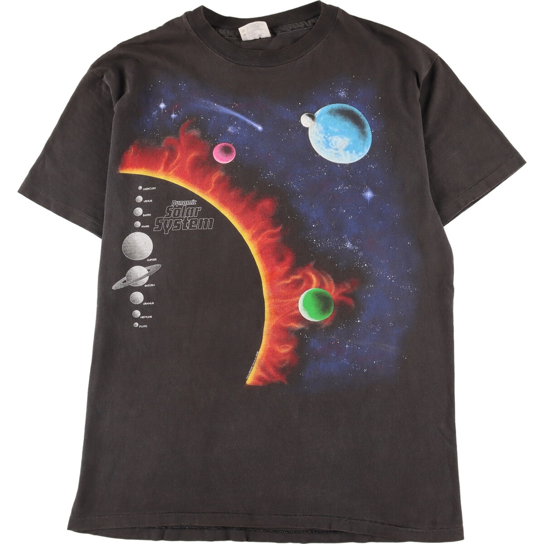 695cm身幅90年代 ヘインズ Hanes 宇宙柄 惑星柄 両面 プリントTシャツ USA製 メンズM ヴィンテージ /eaa337629