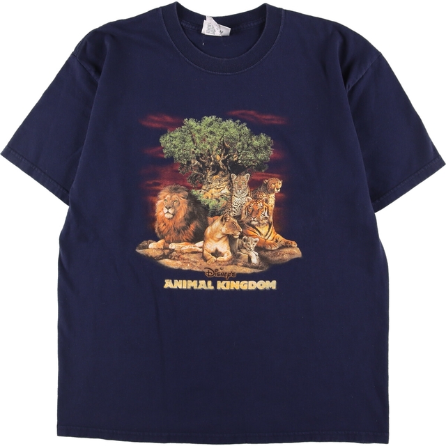 WALT DISNEY WORLD ANIMAL KINGDOM アニマル柄 アドバタイジングTシャツ メンズL /eaa338158