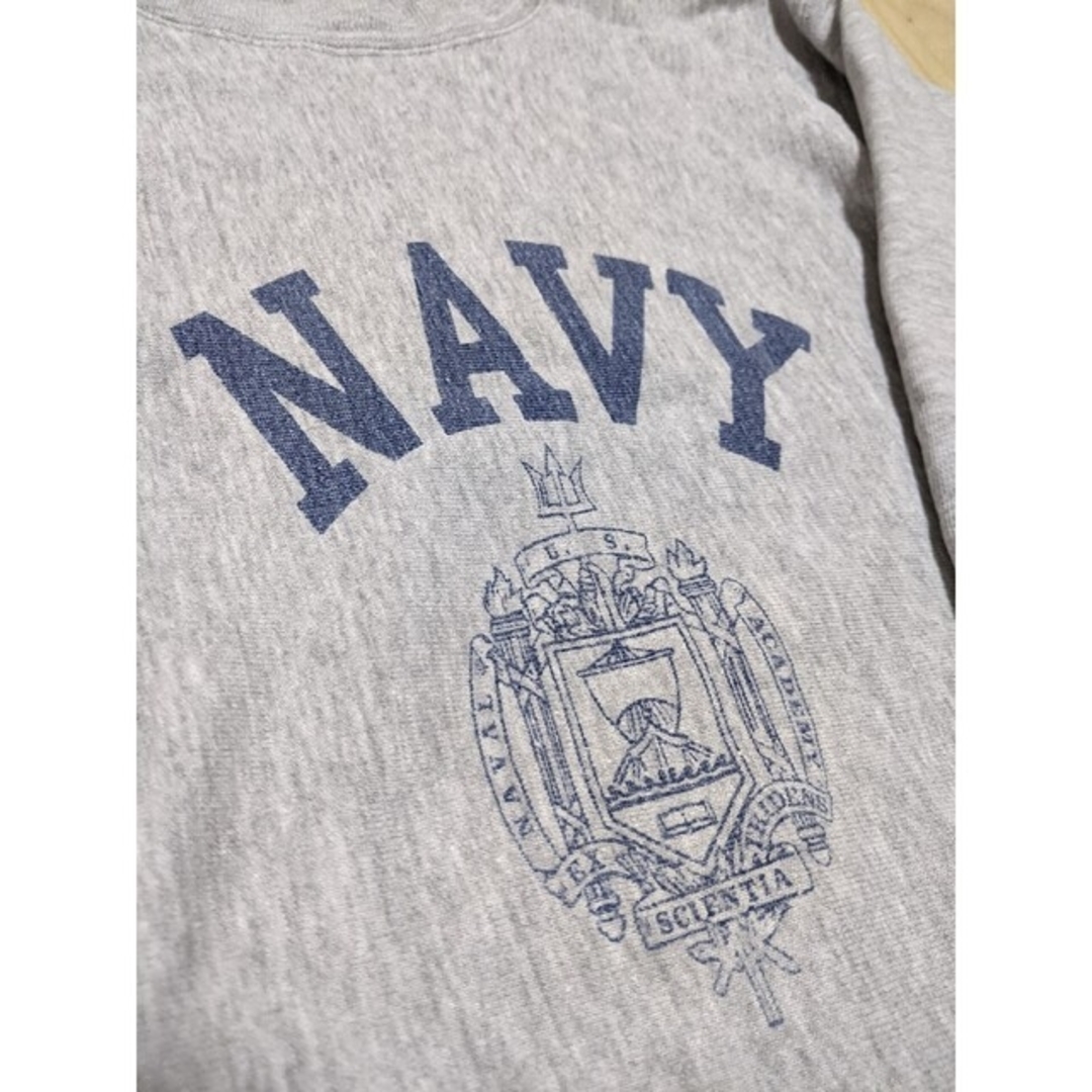 70s US NAVYリバースウィーブ 単色タグ L 染み込みNAVY - urtrs.ba