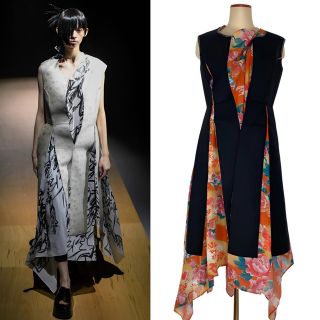 ジュンヤワタナベ(JUNYA WATANABE)のJUNYA WATANABE 22SS フローラル ドッキングワンピースXS(その他)