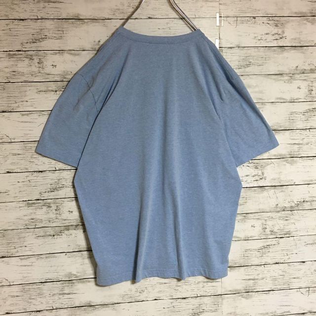 【ビッグサイズ】トミーヒルフィガー　刺繍ロゴTシャツ サックスブルー　B94 メンズのトップス(Tシャツ/カットソー(半袖/袖なし))の商品写真