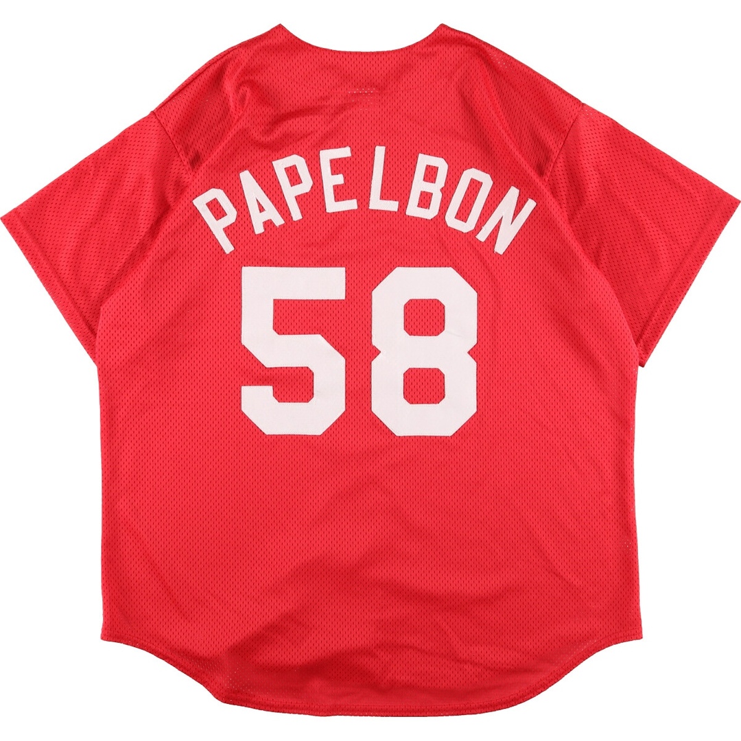 マジェスティック majestic MLB BOSTON RED SOX ボストンレッドソックス ゲームシャツ ベースボールシャツ USA製 メンズXXL /eaa337016 1