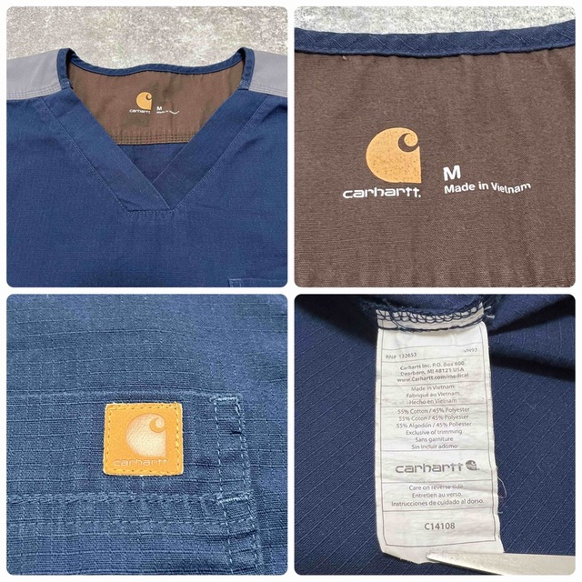 carhartt(カーハート)の【ばにらあいす様専用】カーハート☆レザーロゴポケットバイカラーメディカルシャツ メンズのトップス(シャツ)の商品写真