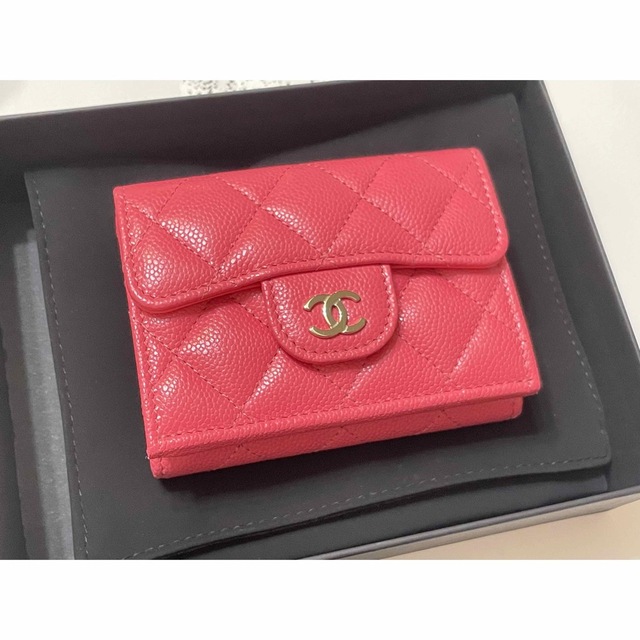 CHANEL - CHANEL シャネル ミニ財布 三つ折り マトラッセ ピンク 新品 ...