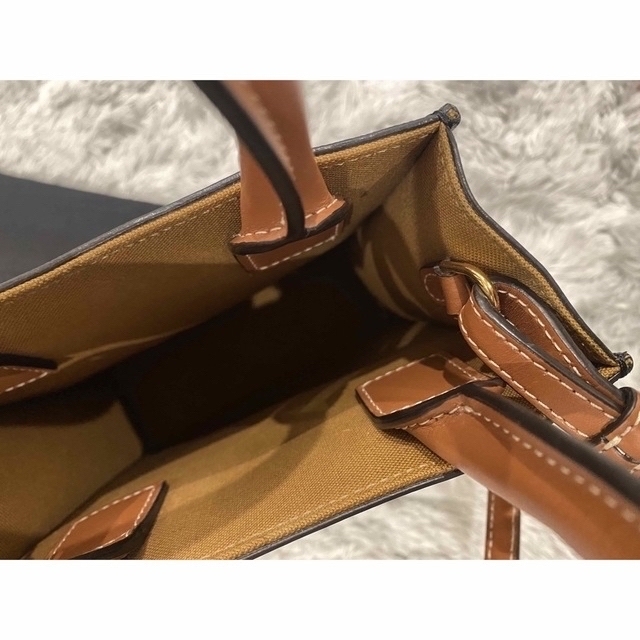 celine(セリーヌ)のCELINE セリーヌ ミニバーティカルカバ／トリオンフ キャンバス　タン レディースのバッグ(ショルダーバッグ)の商品写真