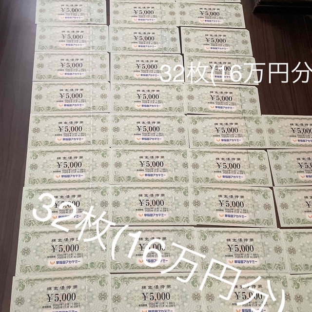 早稲田アカデミー株主優待券16万円分-
