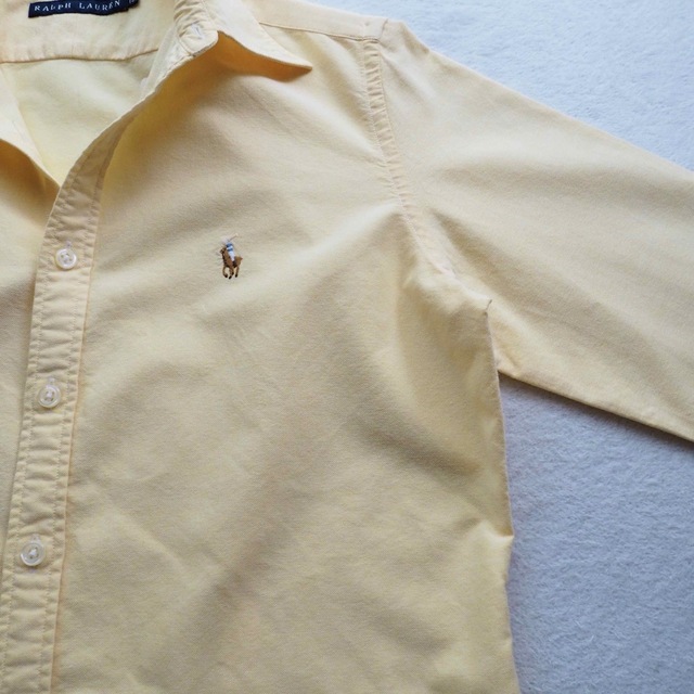 Ralph Lauren(ラルフローレン)のRALPH LAUREN ボタンダウン オックスフォードシャツ 羽織り イエロー レディースのトップス(シャツ/ブラウス(長袖/七分))の商品写真