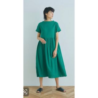 ケレン(KELEN)の¥17600 KELEN リネン ロング ワンピース グリーン(ロングワンピース/マキシワンピース)