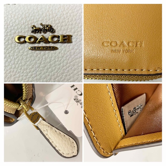 COACH(コーチ)の【COACH】 ビルフォールド ウォレット アイボリー×ベージュ折財布 レディースのファッション小物(財布)の商品写真