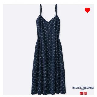 ユニクロ(UNIQLO)のユニクロ UNIQLO イネス ワンピース スリップワンピース 星柄 レーヨン(ロングワンピース/マキシワンピース)