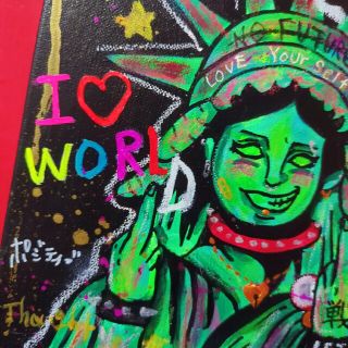 2023年製作】I♡WORLD 原画 現代アート イラスト 絵画 インテリア-