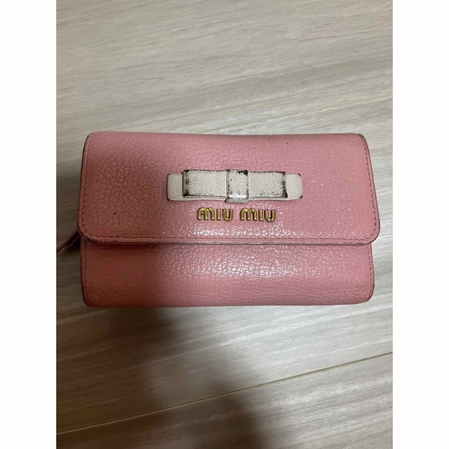 miu miu 財布　ピンク　二つ折り