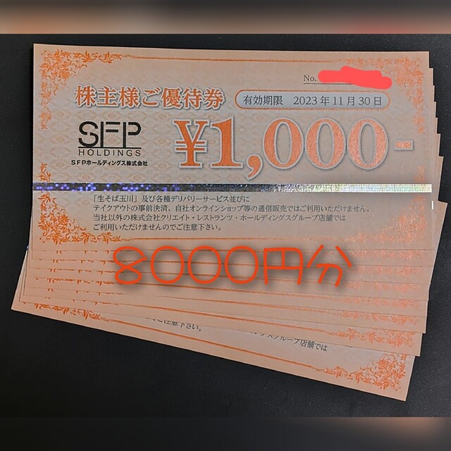 SPF 株主優待　8000円分ショッピング