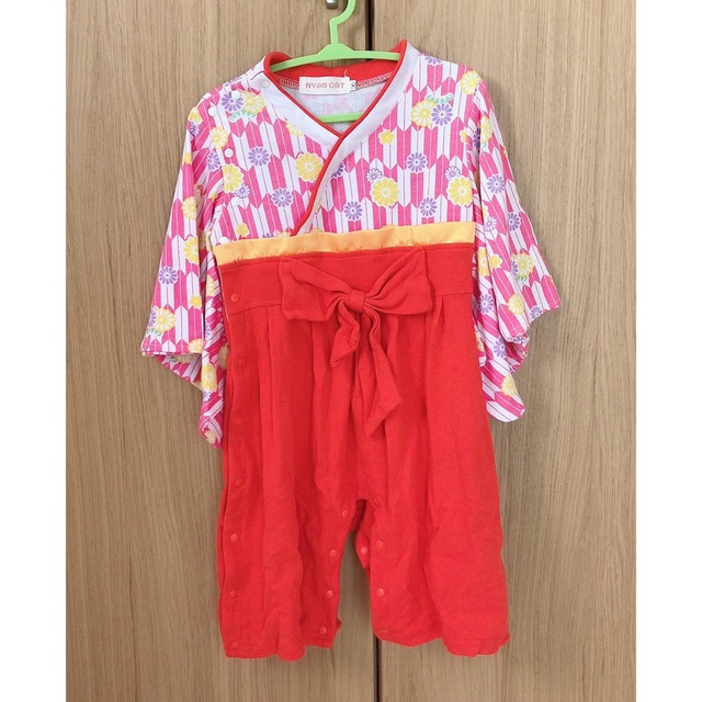 ベビー 袴ロンパース 着物 ひなまつり 初節句 七五三 キッズ/ベビー/マタニティのキッズ服女の子用(90cm~)(和服/着物)の商品写真