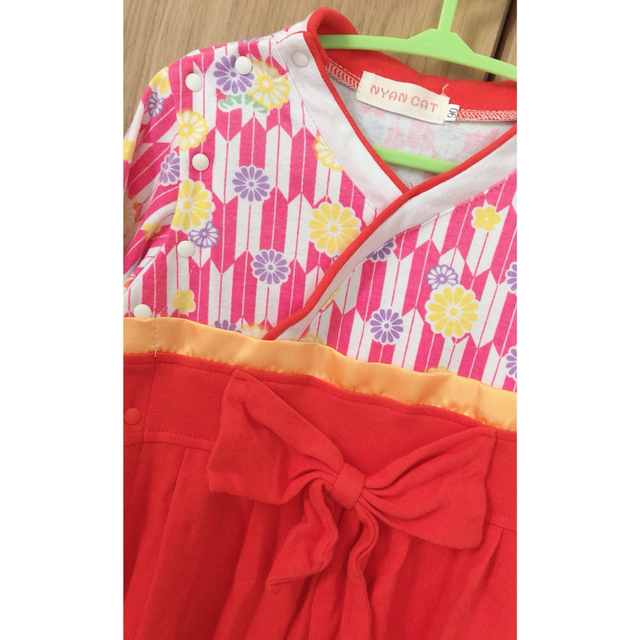 ベビー 袴ロンパース 着物 ひなまつり 初節句 七五三 キッズ/ベビー/マタニティのキッズ服女の子用(90cm~)(和服/着物)の商品写真