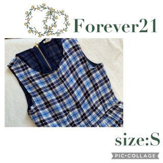 フォーエバートゥエンティーワン(FOREVER 21)のForever21▸︎▹︎ギンガムチェック.ワンピース　S(ひざ丈ワンピース)