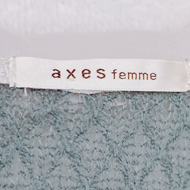 axes femme(アクシーズファム)のaxes アクシーズ 長袖 サマーニット 襟付き リボンタイ トップス M レディースのトップス(ニット/セーター)の商品写真