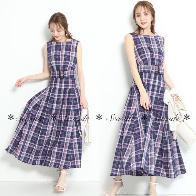美品♡アプワイザーリッシェ ベルト付きワンピース 完売品 チェック 美人百花