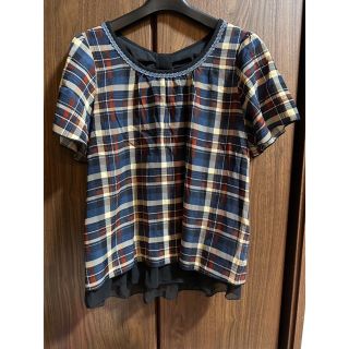 アクシーズファム(axes femme)のaxes femme アクシーズファム　M  Tシャツ　チェック　中古(Tシャツ(半袖/袖なし))