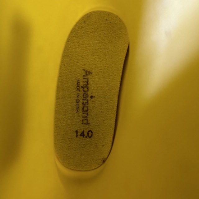 ampersand(アンパサンド)の黄色の長靴　14センチ　ampersand 中古 キッズ/ベビー/マタニティのベビー靴/シューズ(~14cm)(長靴/レインシューズ)の商品写真