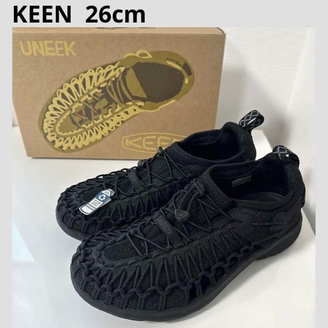 選ぶなら 新品△KEEN //ユニークスニーク△26cm△ブラック 黒