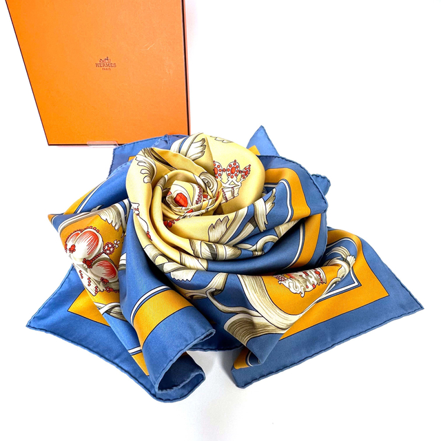 【美品】HERMES エルメス カレ90 シルク 王冠 スカーフ | フリマアプリ ラクマ