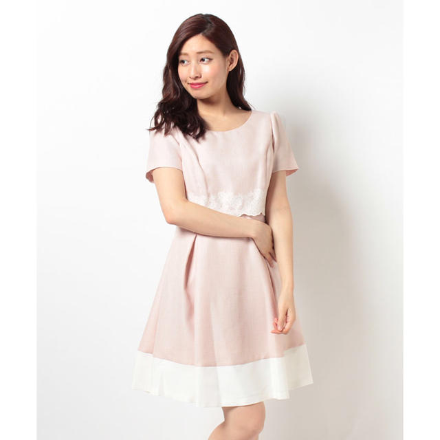 LAISSE PASSE(レッセパッセ)の《らん様専用》【新品】レッセ・パッセ♡レース刺繍バイカラーワンピース♡ レディースのワンピース(ひざ丈ワンピース)の商品写真