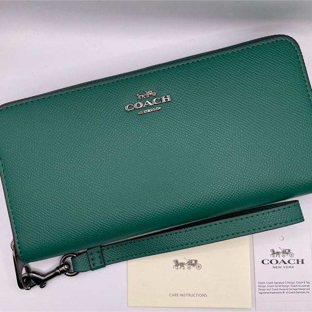 COACH(コーチ)の新品　COACH　コーチ　長財布　レディース メンズ  シンプル グリーン 緑 レディースのファッション小物(財布)の商品写真