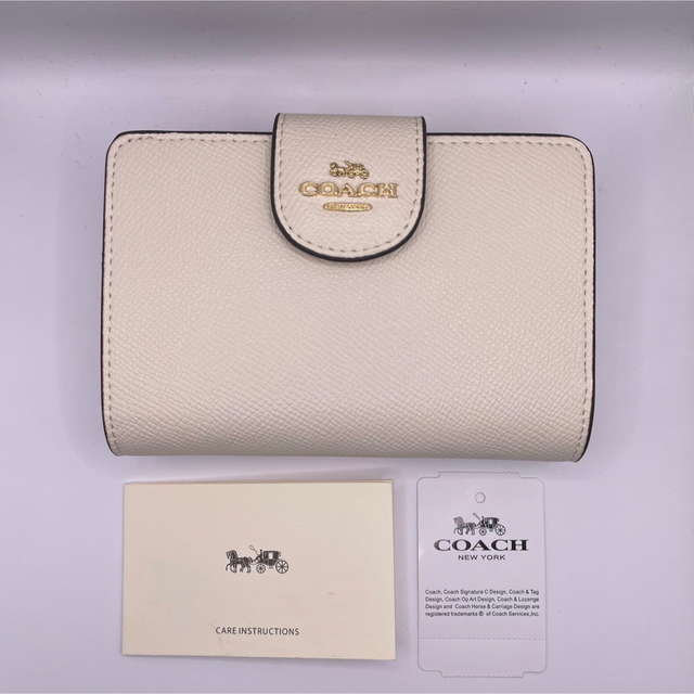 新品　COACH 長財布　コーチ　二つ折り財布　レディース メンズ ホワイト 白