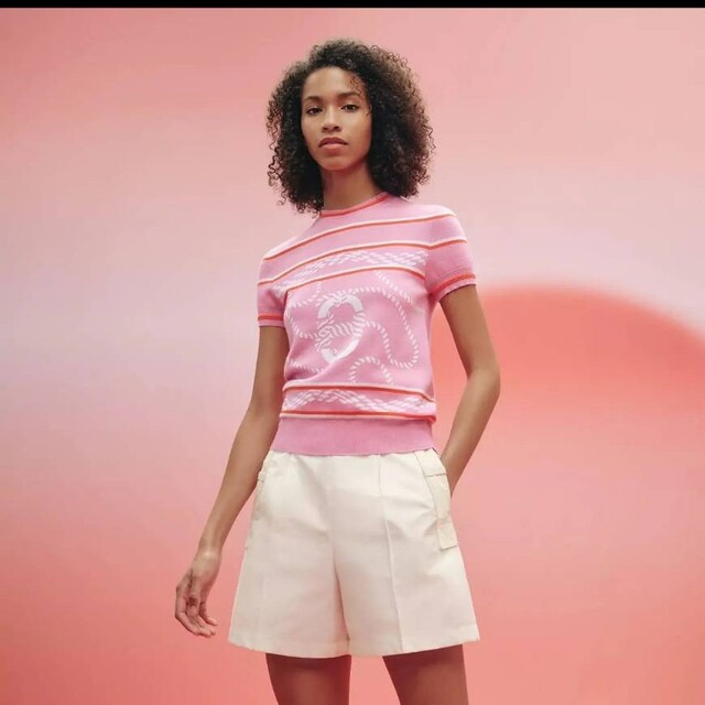 HERMES????シェーヌダンクルモチーフショートスリーブニット | www