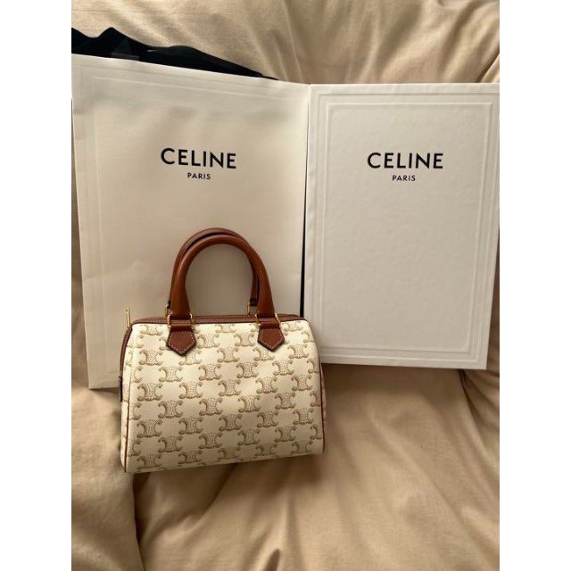 流行に celine - セリーヌ トリオンフキャンバス スモールボストン