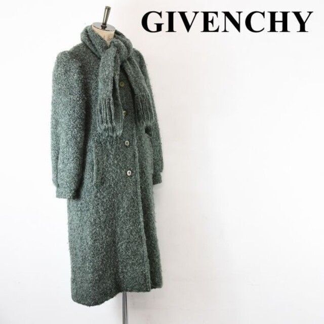 34身幅AL AL0008 高級 GIVENCHY ジバンシー ツィード ロング コート