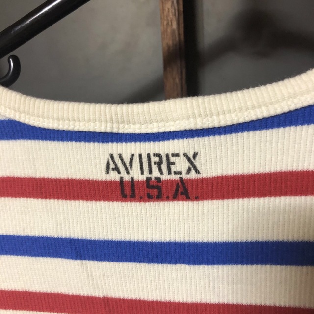 AVIREX(アヴィレックス)の【美品】AVIREX U.S.A.アヴィレックス マルチボーダーサーマルTシャツ メンズのトップス(Tシャツ/カットソー(半袖/袖なし))の商品写真