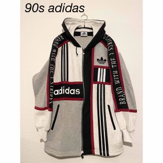 アディダス(adidas)の【希少】アディダス 90s パッチワーク パーカー デサント製(パーカー)