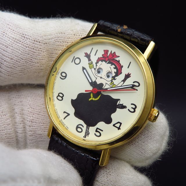 【レア＆レトロ稼働中・ベルト交換済】ベティちゃん ベティ・ブープ からくり腕時計