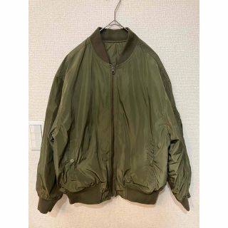 ジーユー(GU)のGU リバーシブルブルゾン(キルティング&MA-1)size S カーキ(ブルゾン)