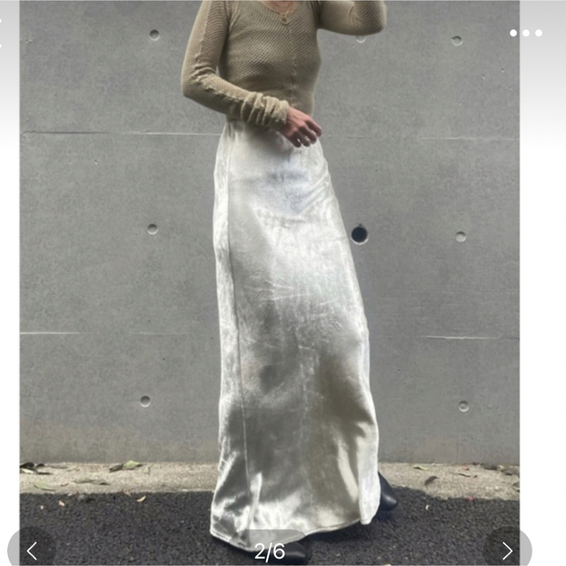 enof  velvet long skirt  ホワイト M