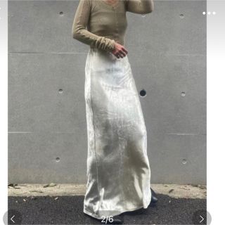 トゥデイフル(TODAYFUL)のenof  velvet long skirt  ホワイト M(ロングスカート)