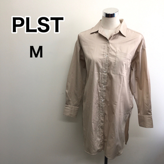 プラステ(PLST)のPLST ロングブラウス　ベージュ  M(シャツ/ブラウス(長袖/七分))