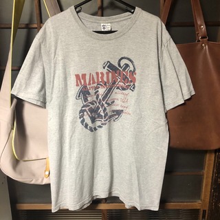 アルファインダストリーズ(ALPHA INDUSTRIES)の【美品】ALPHAアルファ MARINESプリントTシャツ XL vintage(Tシャツ/カットソー(半袖/袖なし))