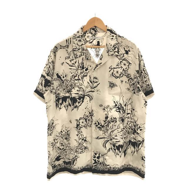 【美品】  GIVENCHY / ジバンシィ | シルク モンスタープリント 半袖 オープンカラーシャツ | 40 | オフホワイト | メンズ