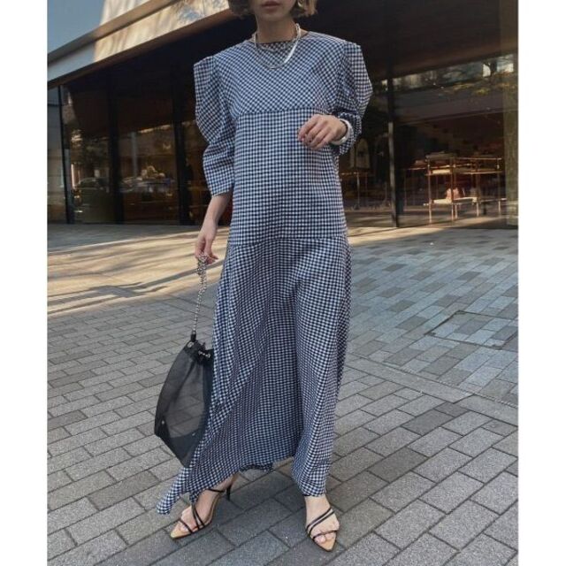 MEDI GINGHAM CHECK2WAY PUFF SLEEVE DRESS21450サイズ