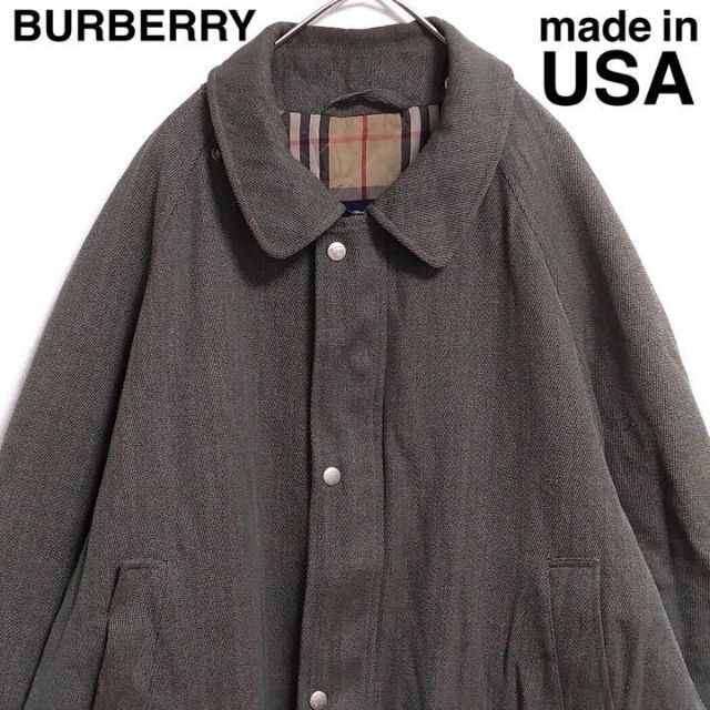 本州送料無料 激レア◎Burberry◎USA製◎ロングコート◎くすみグリーン