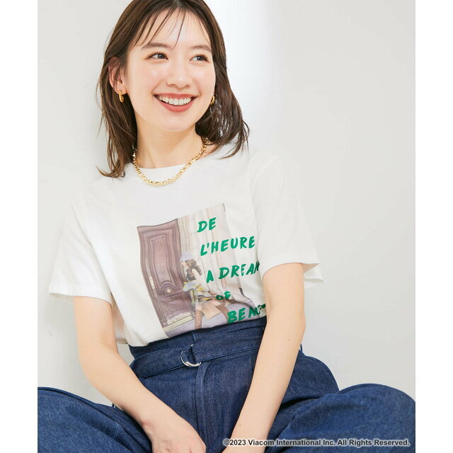 【ホワイト系（11）】『エミリー,パリへ行く』コラボレーションフォトTシャツ【洗える】