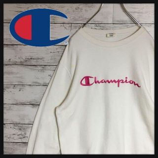 チャンピオン(Champion)の【00sヴィンテージ】チャンピオン☆長袖スウェット　人気ホワイトL F257(スウェット)